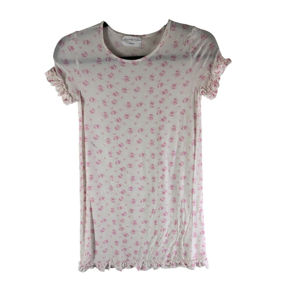 Stripe & Stare Girls Sleep Shirt Nightgown Floral Pink 7-8 Years